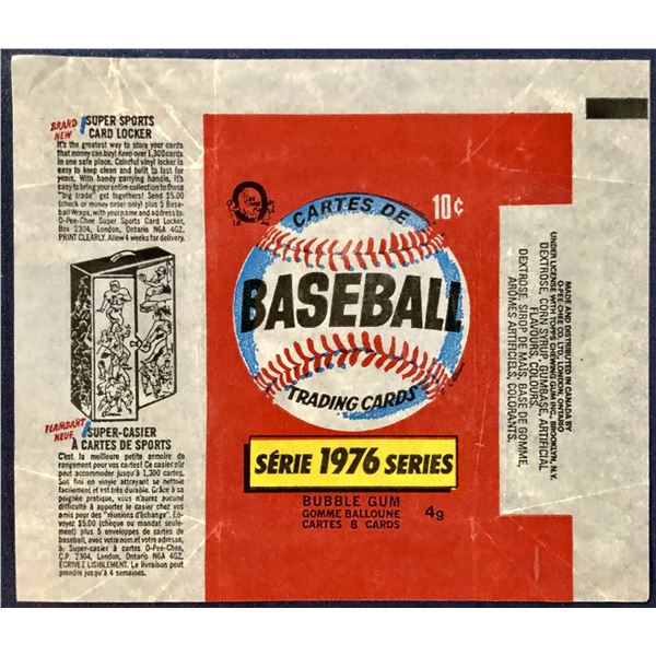 1976 O-PEE-CHEE BASEBALL WRAPPER