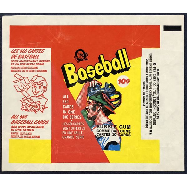 1973 O-PEE-CHEE BASEBALL WRAPPER