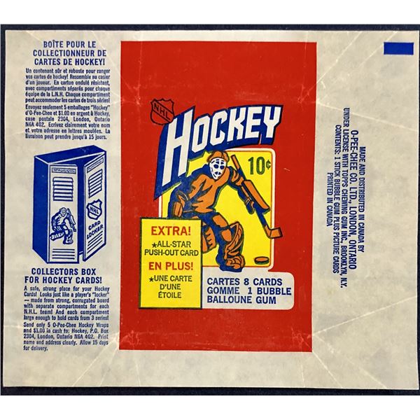 1972-73 O-PEE-CHEE NHL HOCKEY WRAPPER