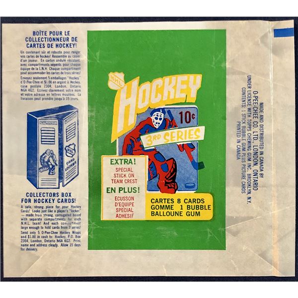 1972-73 O-PEE-CHEE NHL HOCKEY SERIES THREE WRAPPER