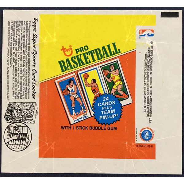 1980-81 TOPPS NBA WRAPPER - LARRY BIRD ROOKIE YEAR
