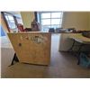 Image 1 : Wooden Rolling Cabinet With Shelving and Tools