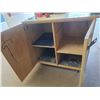 Image 2 : Wooden Rolling Cabinet With Shelving and Tools