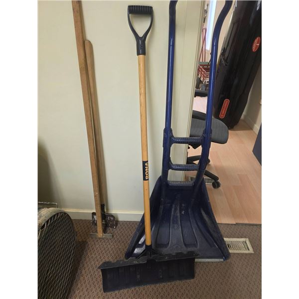 Snow Removal and Shoveling Tools with Wood and Metal Components