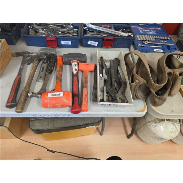 Hand Tools with Tool Belt and Assorted Wrenches