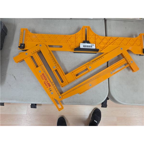 Quick-Line Stair Square Measuring Tool with Ruler Markings