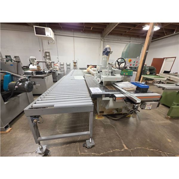 Cantek C14RS Straight Line Rip Saw with Doucet BTRS-71 Conveyor System and tiger stop control