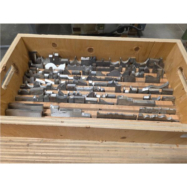 Shaper Cutter Blades in Wooden Storage Tray