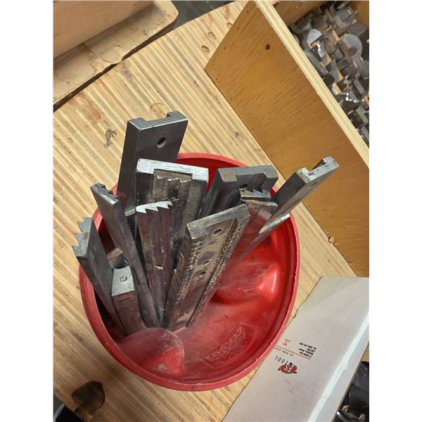 Metal Cutting Blades and Tool Accessories in Red Bucket