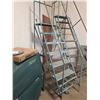 Image 2 : Metal Rolling Industrial Safety Ladder with Six Steps and Handrails