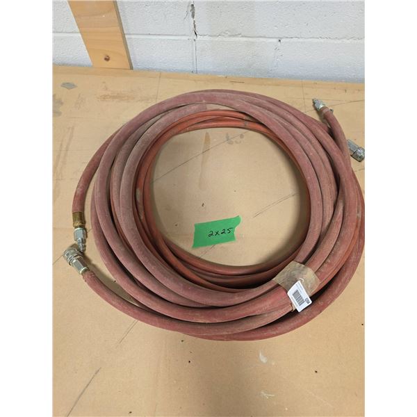 Industrial Air Hose with Fittings, 3/8 x 25 Feet