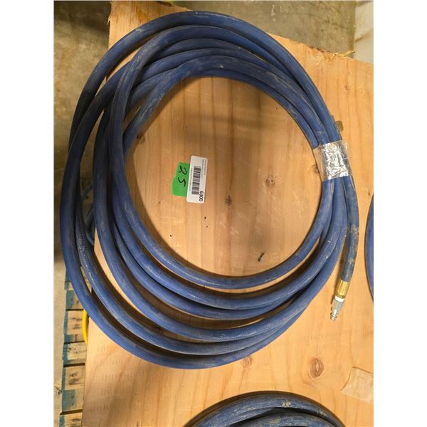 Blue Air Hose with Male Fittings, Approximately 25 Feet