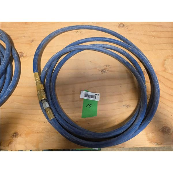 15 ft Heavy-Duty Blue Air Hose with Brass Fittings