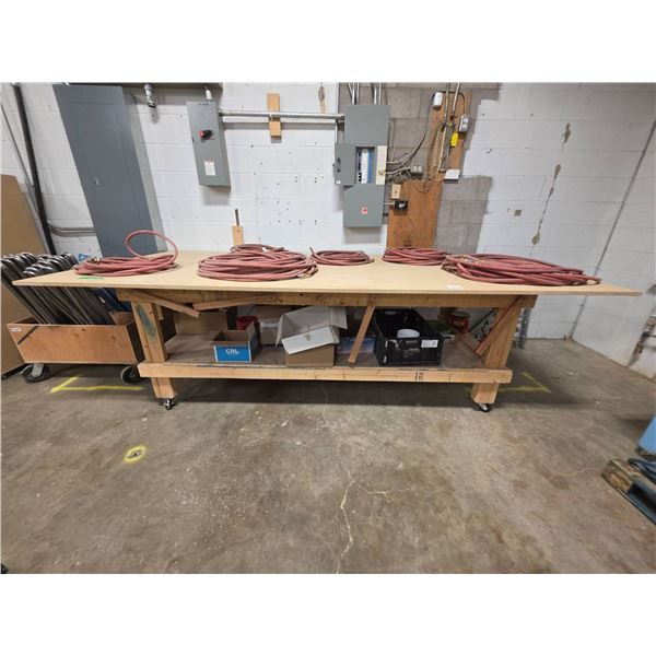 Large Wood Shop Table 120X54X38″
