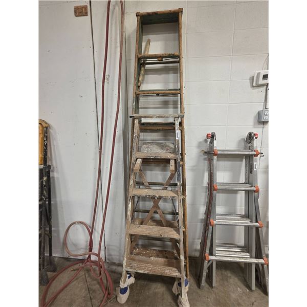 8′ and 5′ Wooden Step Ladders – lot of 2