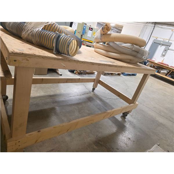 Wooden Workbench on Casters 84x48x42