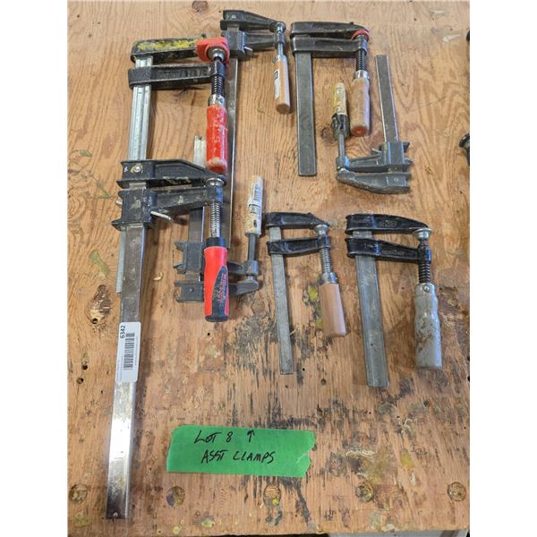 Lot of 8 Clamps In Various Sizes