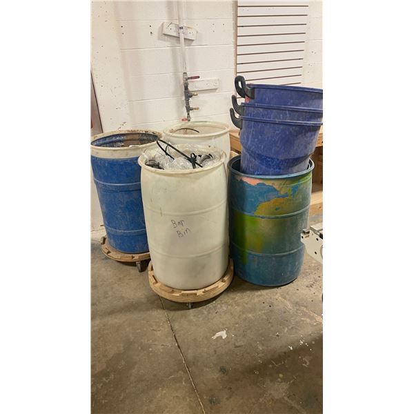 Industrial Drums and Recycling Bins for Workshop Use