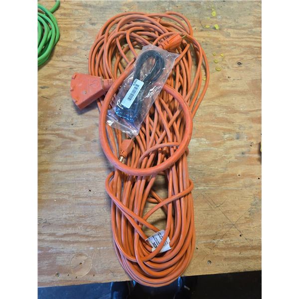 Orange Extension Cord Set with Additional Cable