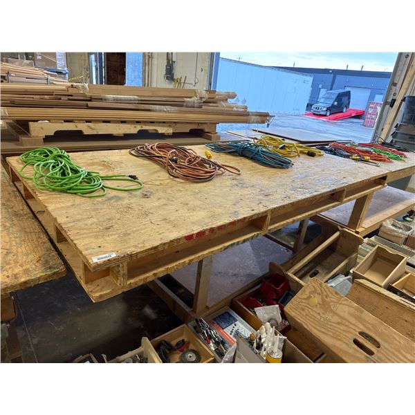 Workbench with Power Cords and Miscellaneous Components