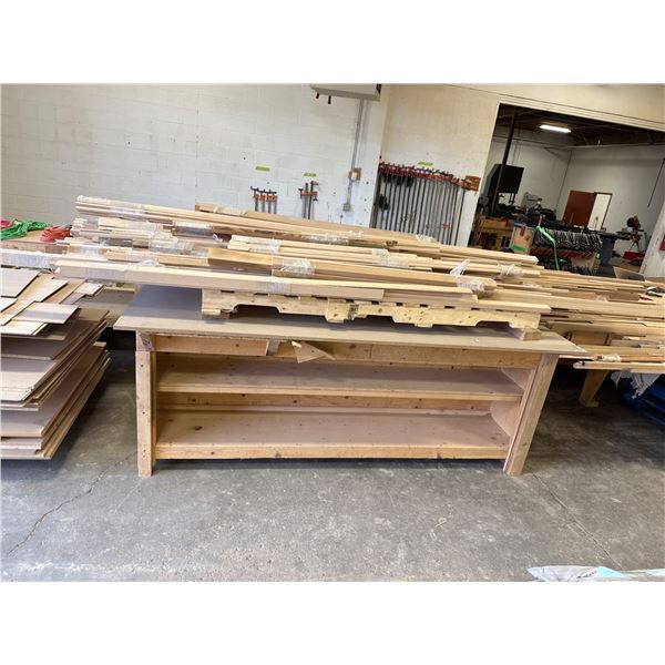 LARGE LOT -Wood Trim and Molding With Workbench