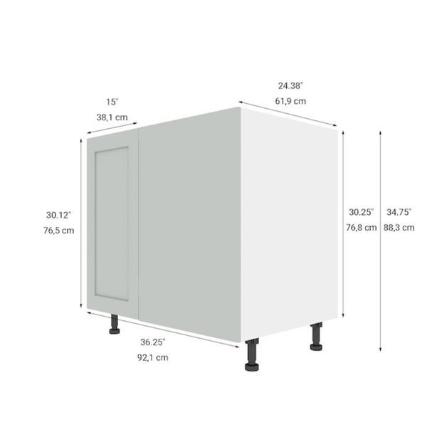 Eklipse RD-BCM36-GT Base Hidden Corner Cabinet Angelite