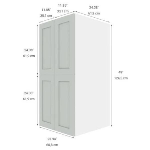 Eklipse RD-GM2449-GT 24″Wx49″H 4 Door Pantry Cabinet, Angelite