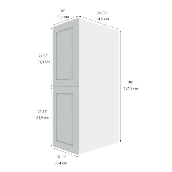 Eklipse RD-GM1549-GT 15″Wx49″H 2 Door Pantry Cabinet Angelite