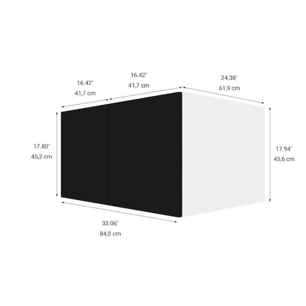 Eklipse RD-HPP33-NT, 33″Wx18″H, 2 Door Wall Small Cabinet, Onyx Finish