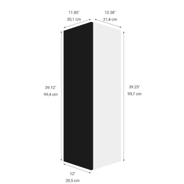 Eklipse RD-HTG12-NT 12″Wx39″H 1 Door Wall Cabinet, Onyx Finish