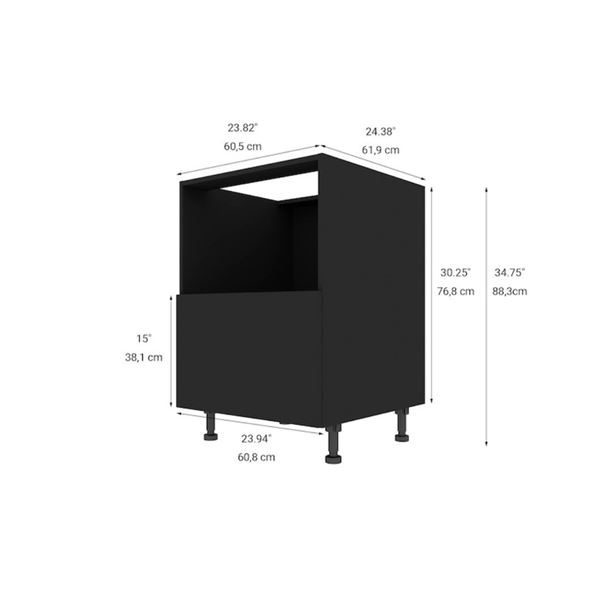 Eklipse RD-BM024-NT 24″ Base Microwave Cabinet,  Onyx Finish
