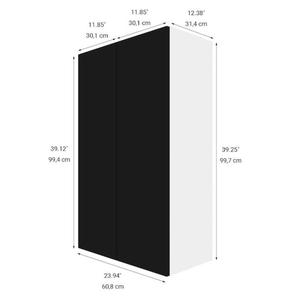 Eklipse RD-HTG24-NT 2 Door Wall Cabinet, 24″W x 30″H, Onyx Finish