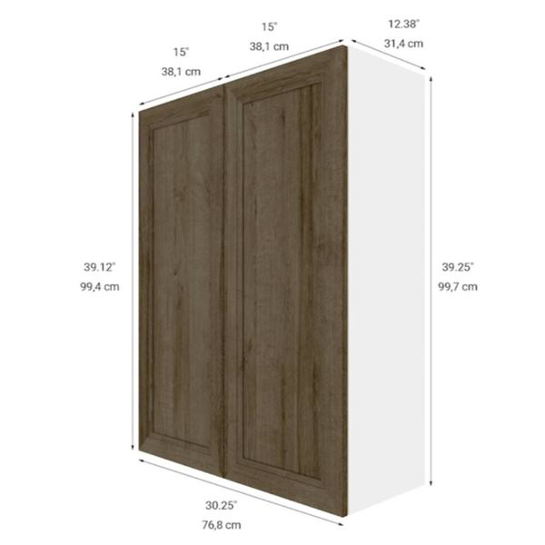 Eklipse RD-HTG30-PC 2 Door Wall Cabinet 30″Wx39″H, Ruby Finish