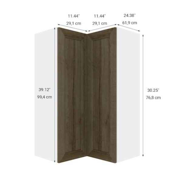 Eklipse RD-HGTG2424-PC Corner Wall Cabinet, Ruby Finish
