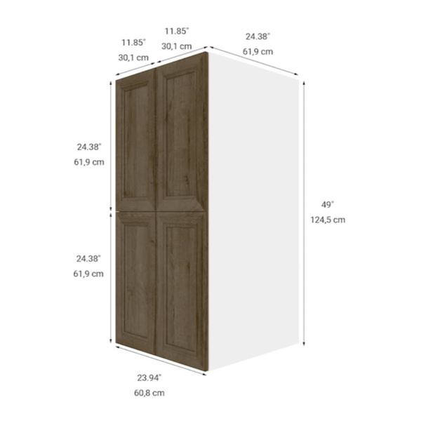 Eklipse RD-GM2449-PC 24″Wx49″H 4 Door Top Pantry Cabinet, Ruby Finish