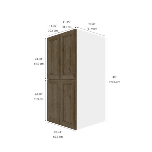 Eklipse RD-GM2449-PC 24″Wx49″H 4 Door Top Pantry Cabinet, Ruby Finish