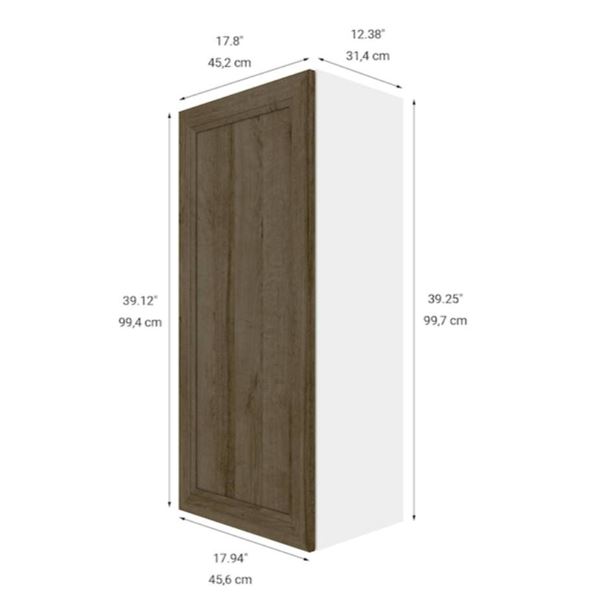 Eklipse RD-HTG18-PC 18″Wx39″H 1 Door Wall Cabinet, Ruby Finish