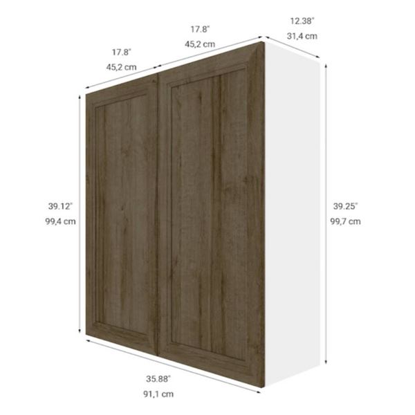 Eklipse RD-HTG36-PC 2 Door Wall Cabinet 36″Wx39″H, Ruby Finish