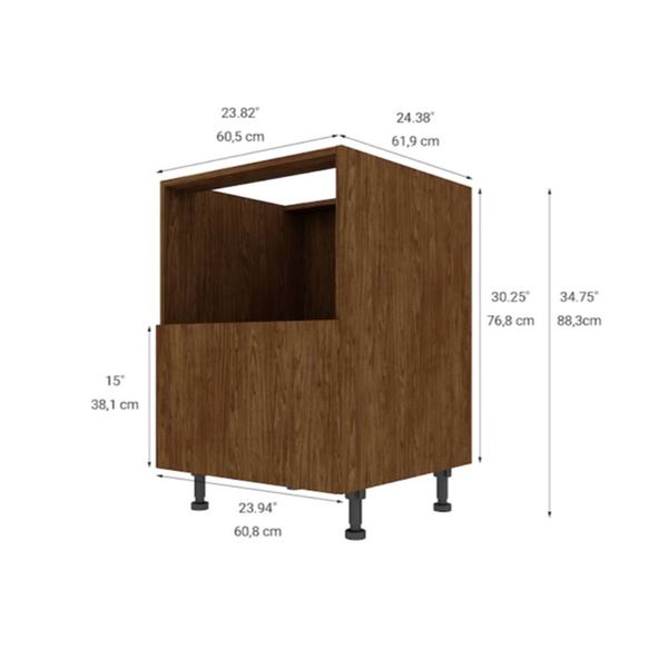 Eklipse RD-BMO24-FE 24″ 1 Drawer Base Microwave Cabinet, Saphir Finish