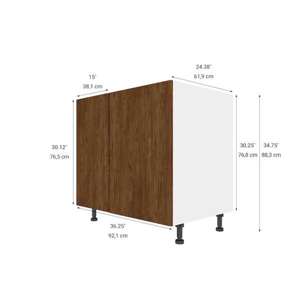 Eklipse RD-BCM36-FE 36″ Base Corner Cabinet, Saphir Finish