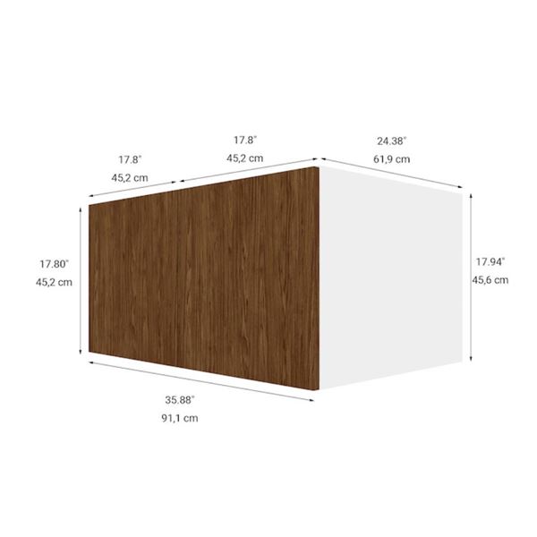 Eklipse RD-HPP36-FE 36″Wx18″H Small Wall Cabinet, Saphir Finish