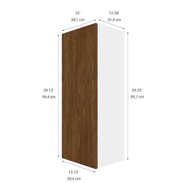 Eklipse RD-HTG15-FE 15″Wx39″H 1 Door Wall Cabinet, Saphir Finish