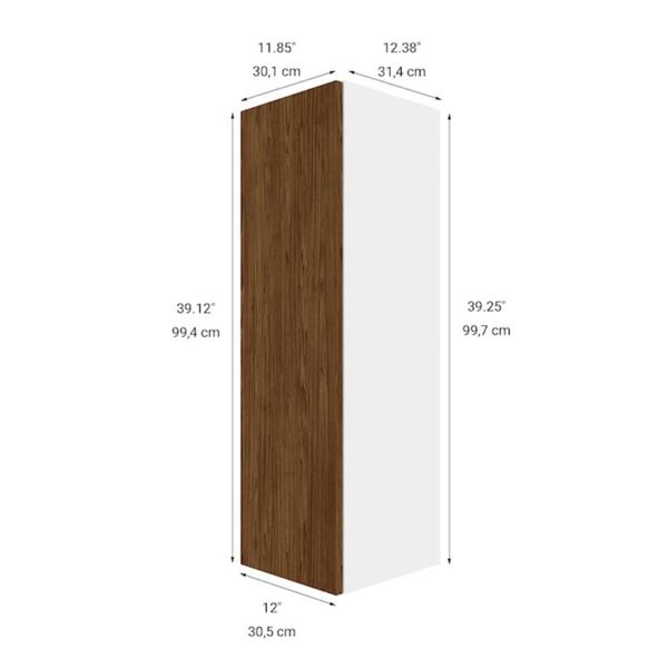 Eklipse RD-HTG12-FE 15″Wx39″H 1 Door Wall Cabinet, Saphir Finish