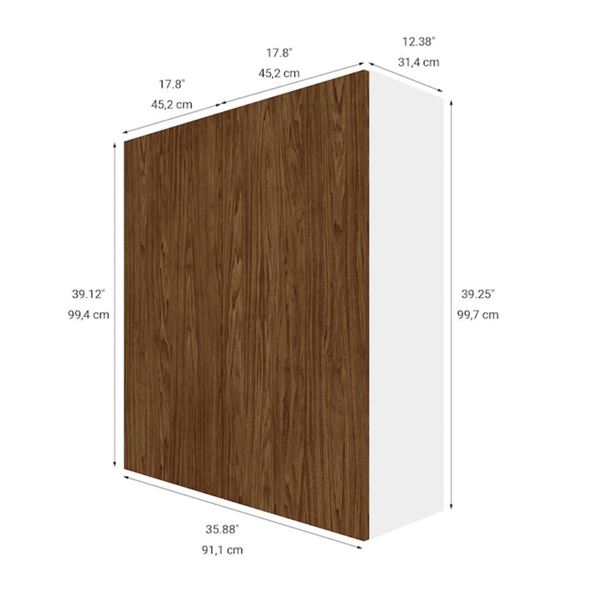 Eklipse RD-HTG36-FE 36″Wx39″H 2 Door Wall Cabinet, Saphir Finish