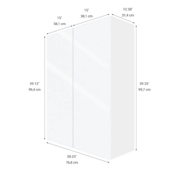 Eklipse RD-HTG30-RI 30″Wx39″H 2 Door Wall Cabinet, Topaz