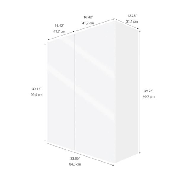 Eklipse RD-HTG33-RI  33″Wx39″H 2 Door Wall Cabinet, Topaz