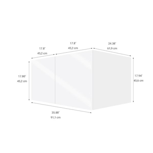 Eklipse RD-HPP36-RI 36″Wx18″H 2 Door Wall Cabinet, Topaz