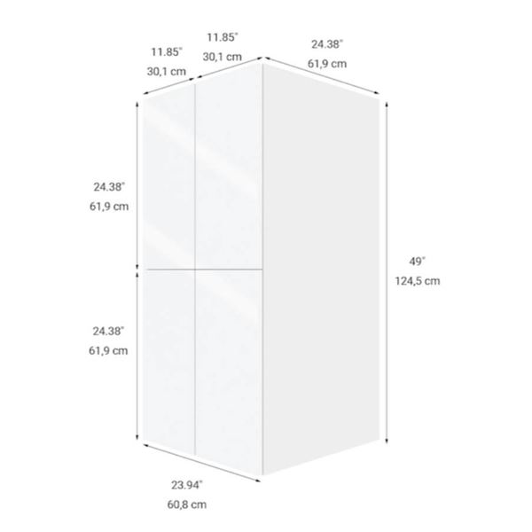 Eklipse RD-GM2449-RI 24″Wx49″H 4 Door Pantry Cabinet,Topaz