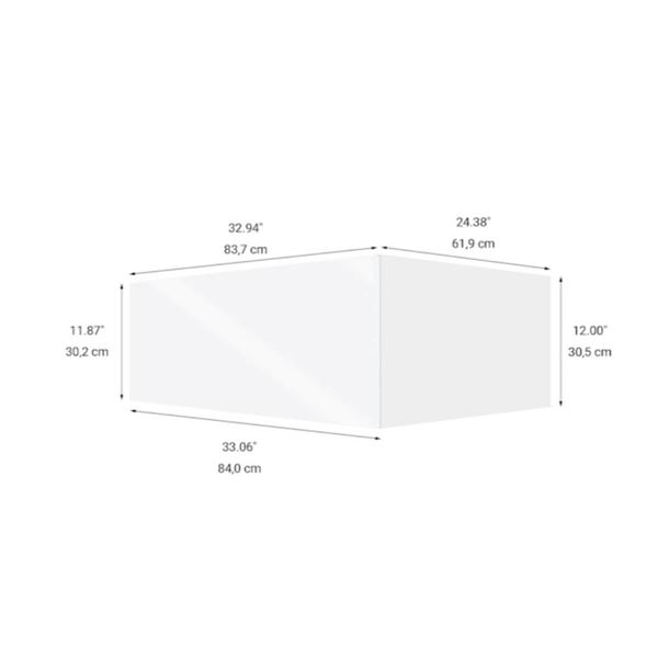 Eklipse  RD-HTPP3312-R1 33″Wx12″H 2 Door Wall Fridge Cabinet Unit, Topaz