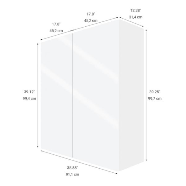 Eklipse RD-HTG36-RI 36″Wx39″H 2 Door Wall Cabinet, Topaz